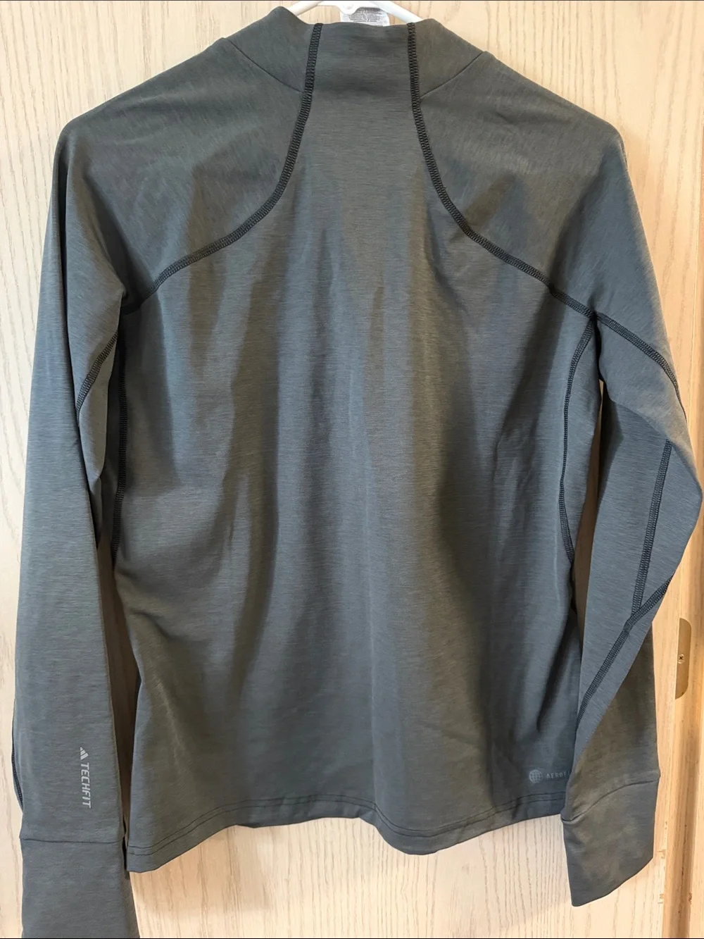 adidas Men’s Long-Sleeve Athletic Shirt in Charcoal Gray